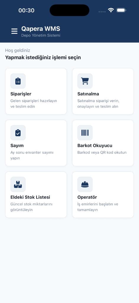 Qapera WMS mobile app
